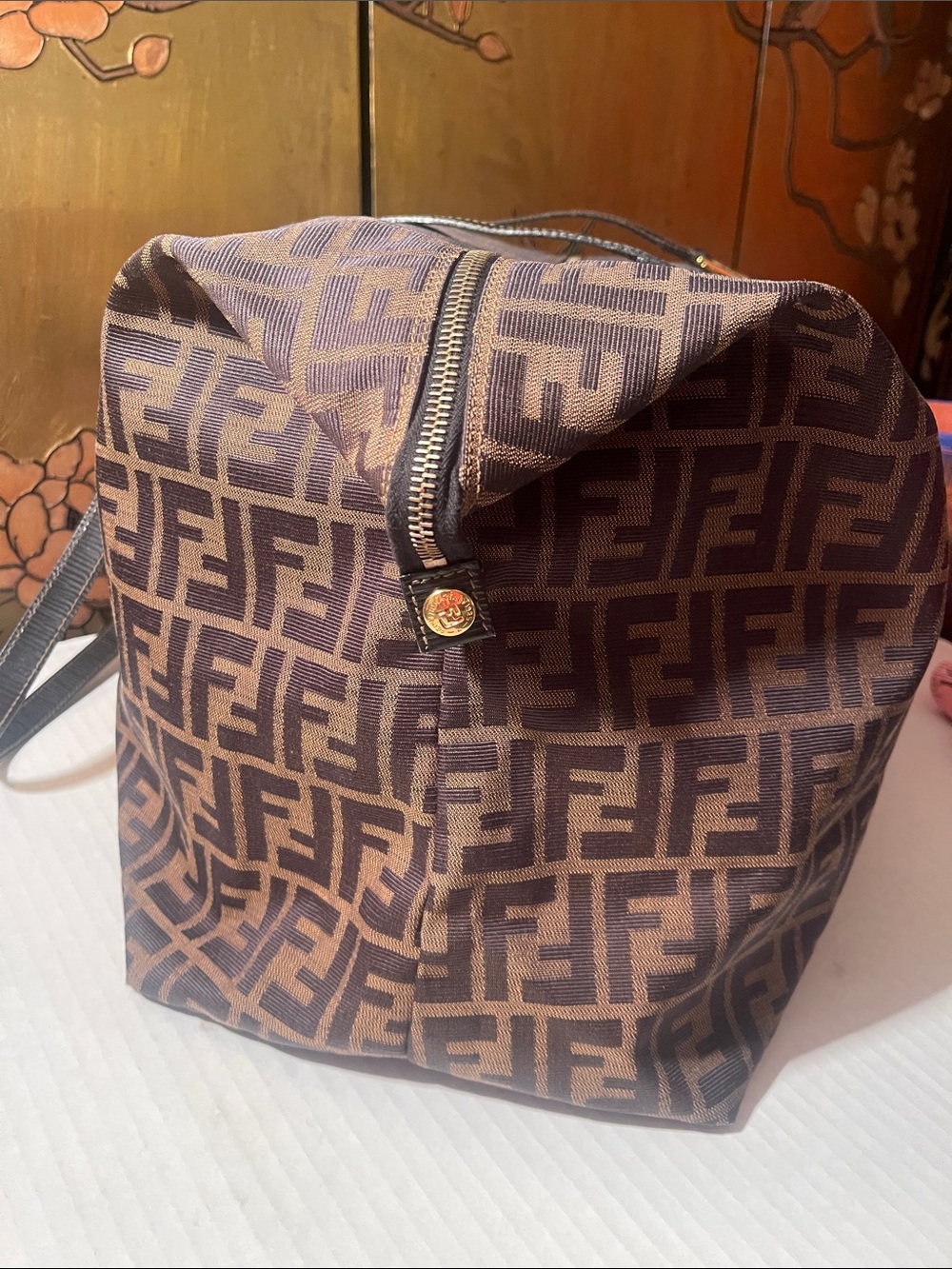 Fendi Brown FF Monogram Travel Tote with Black Trim Very good condition - Picture 9 of 11